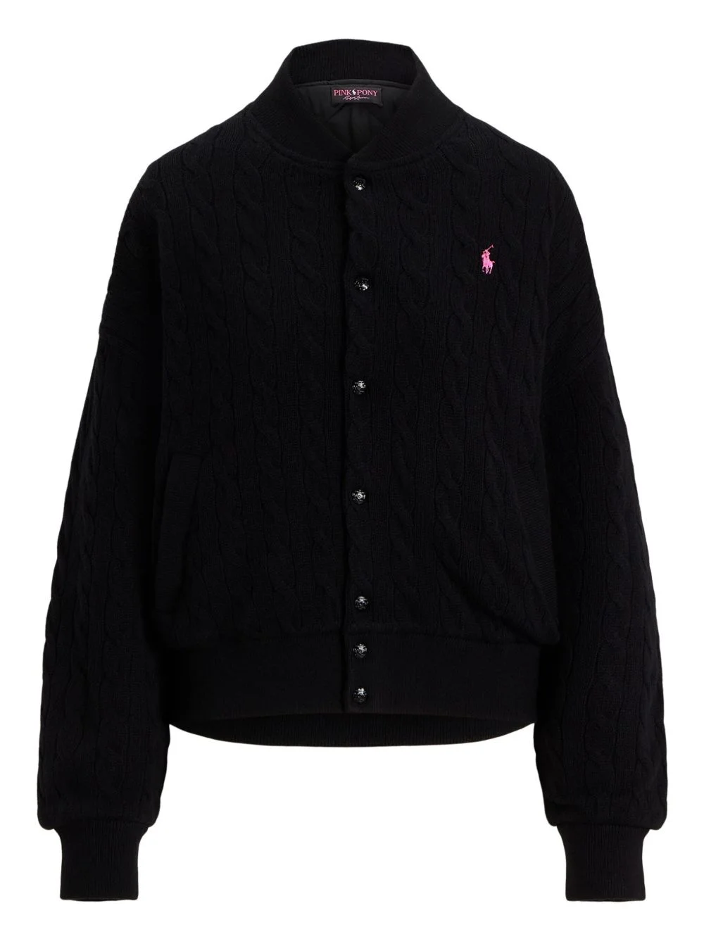 Pink Pony cable-knit buttoned cardigan - 1