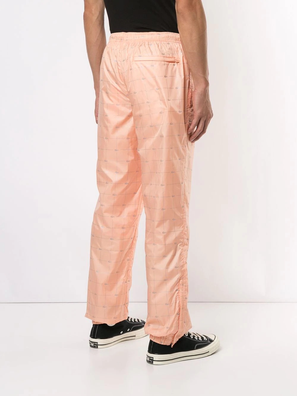 logo grid tapered trousers - 4