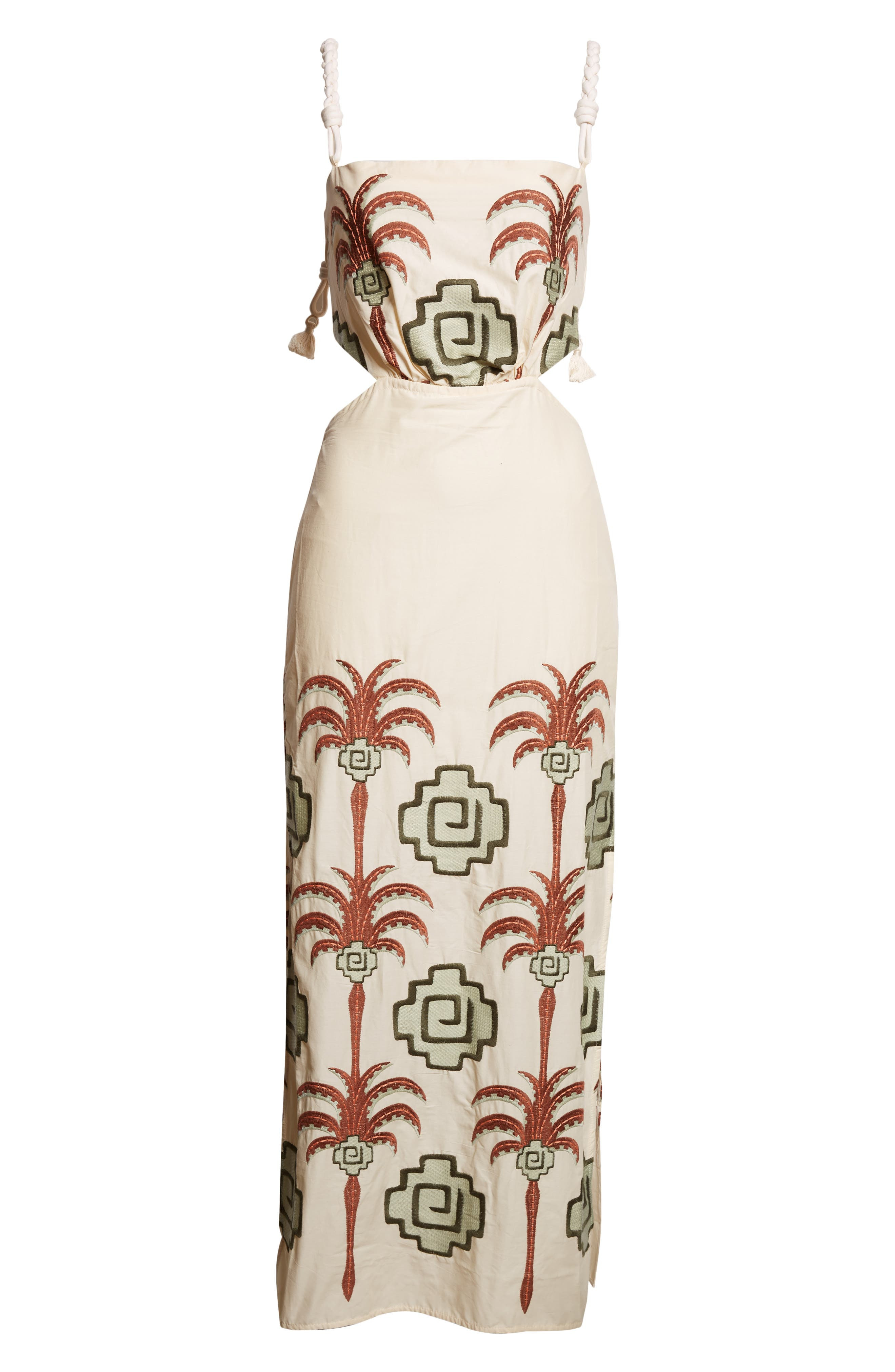 Johanna Ortiz Tributaries Embroidered Cotton Blend Dress in Ecru /Chocolate/Camel at Nordstrom - 5