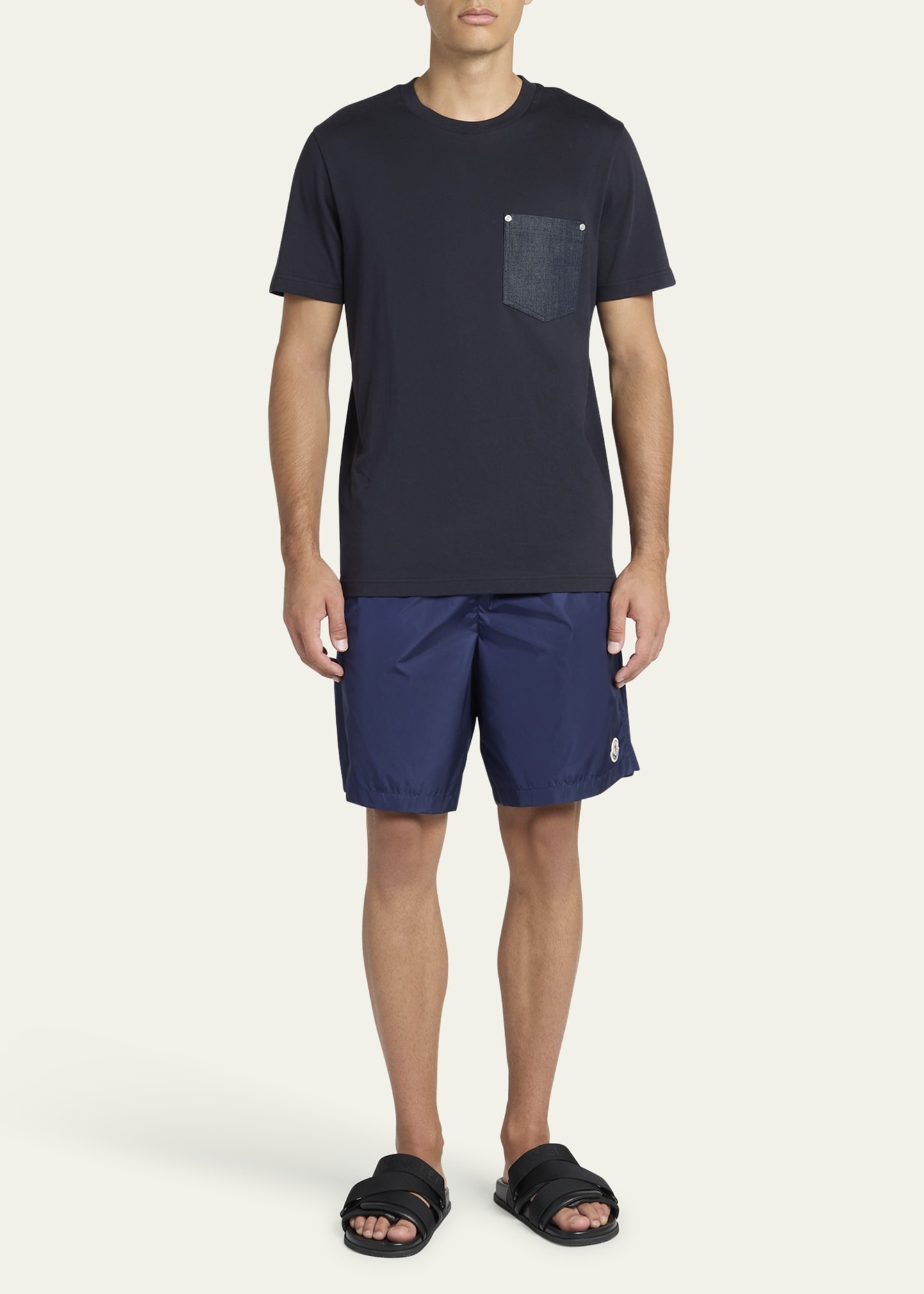 Men's T-Shirt with Denim Pocket - 2