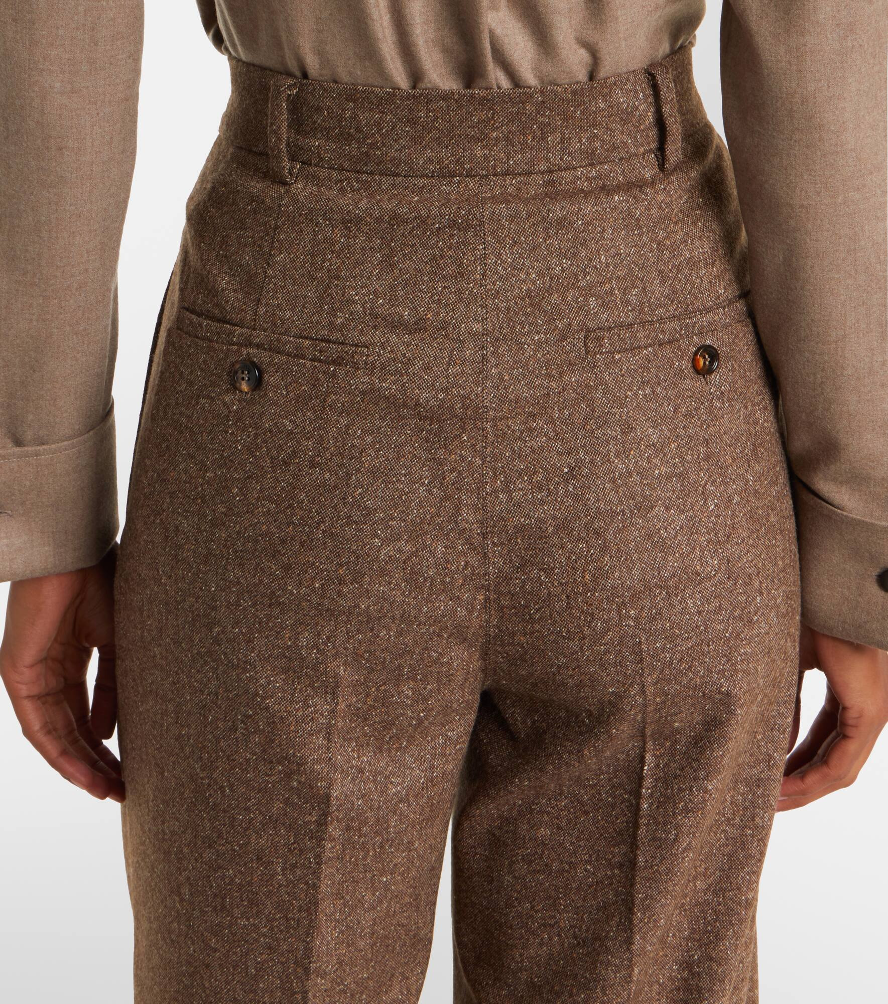 Brava wool and silk-blend wide-leg pants - 6