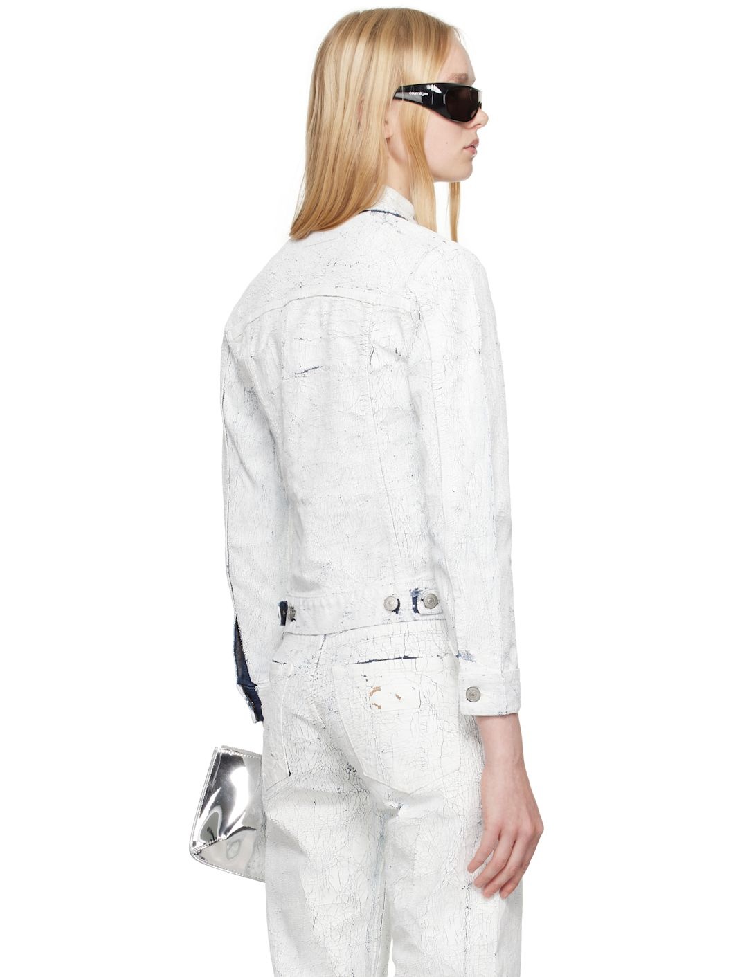White & Navy Sportsjacket Denim Jacket - 3