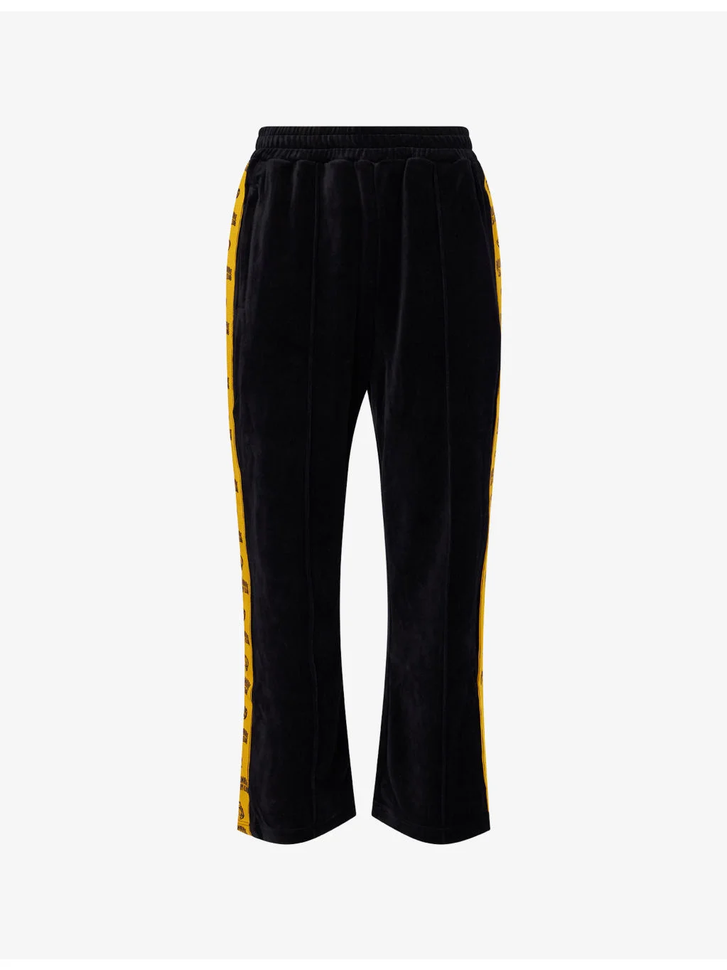 Logo-Printed Trim Straight-Leg Velour Tracksuit Bottoms - 1