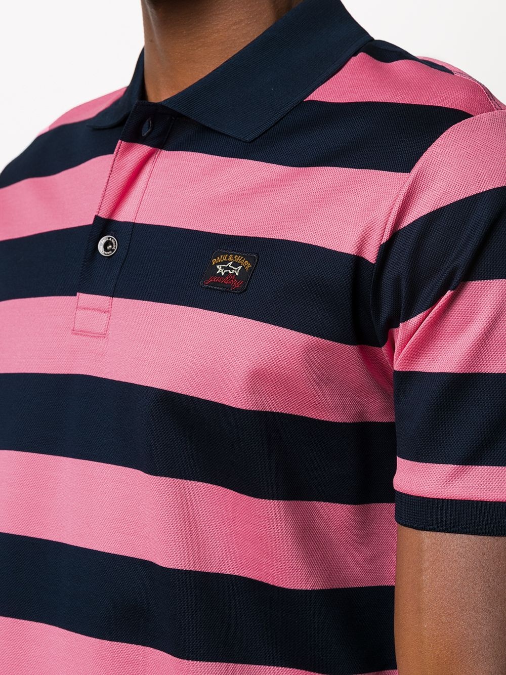 striped short sleeve polo shirt - 5