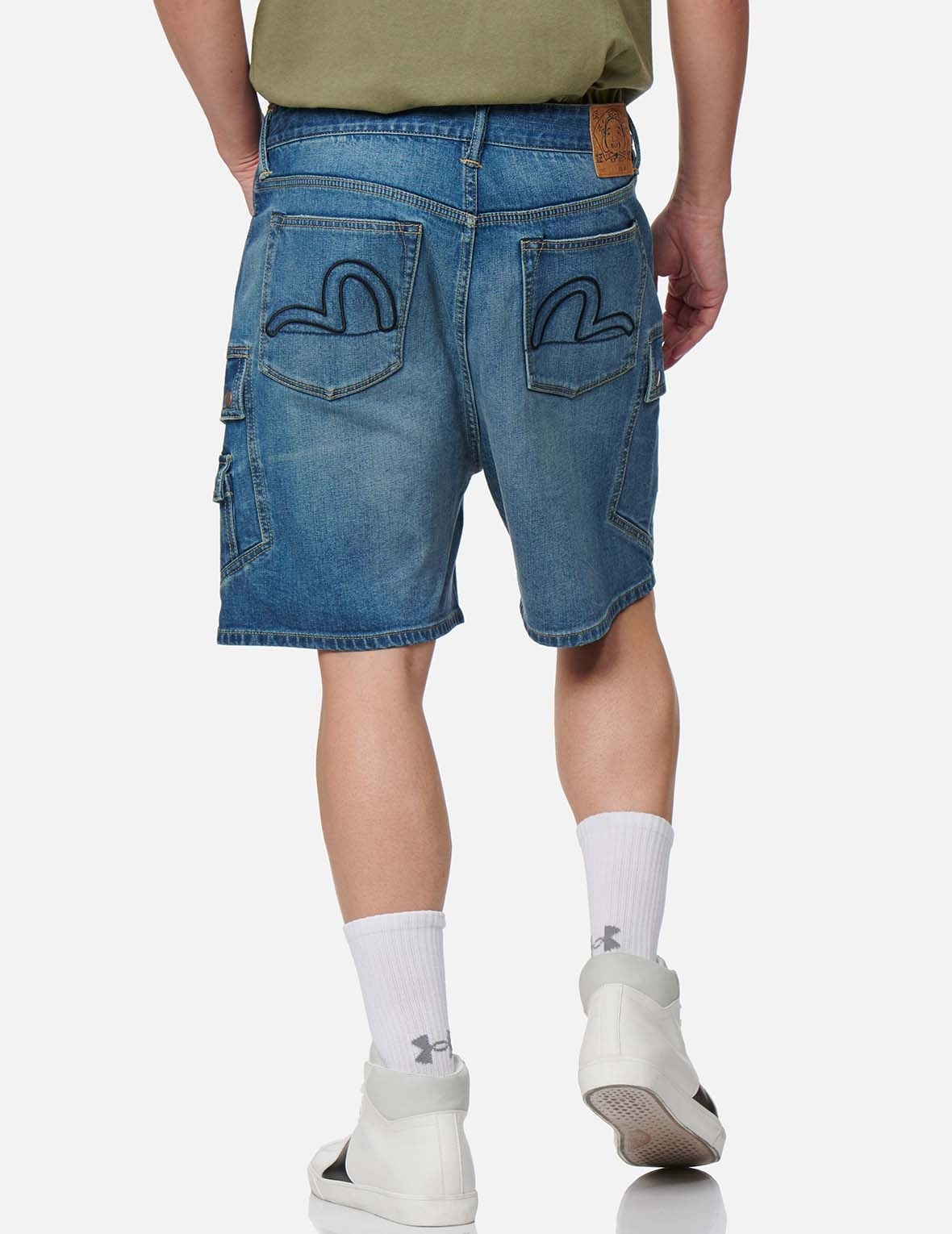 CARGO POCKET DENIM SHORTS - 3