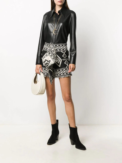 Isabel Marant Étoile fringed printed mini skirt outlook