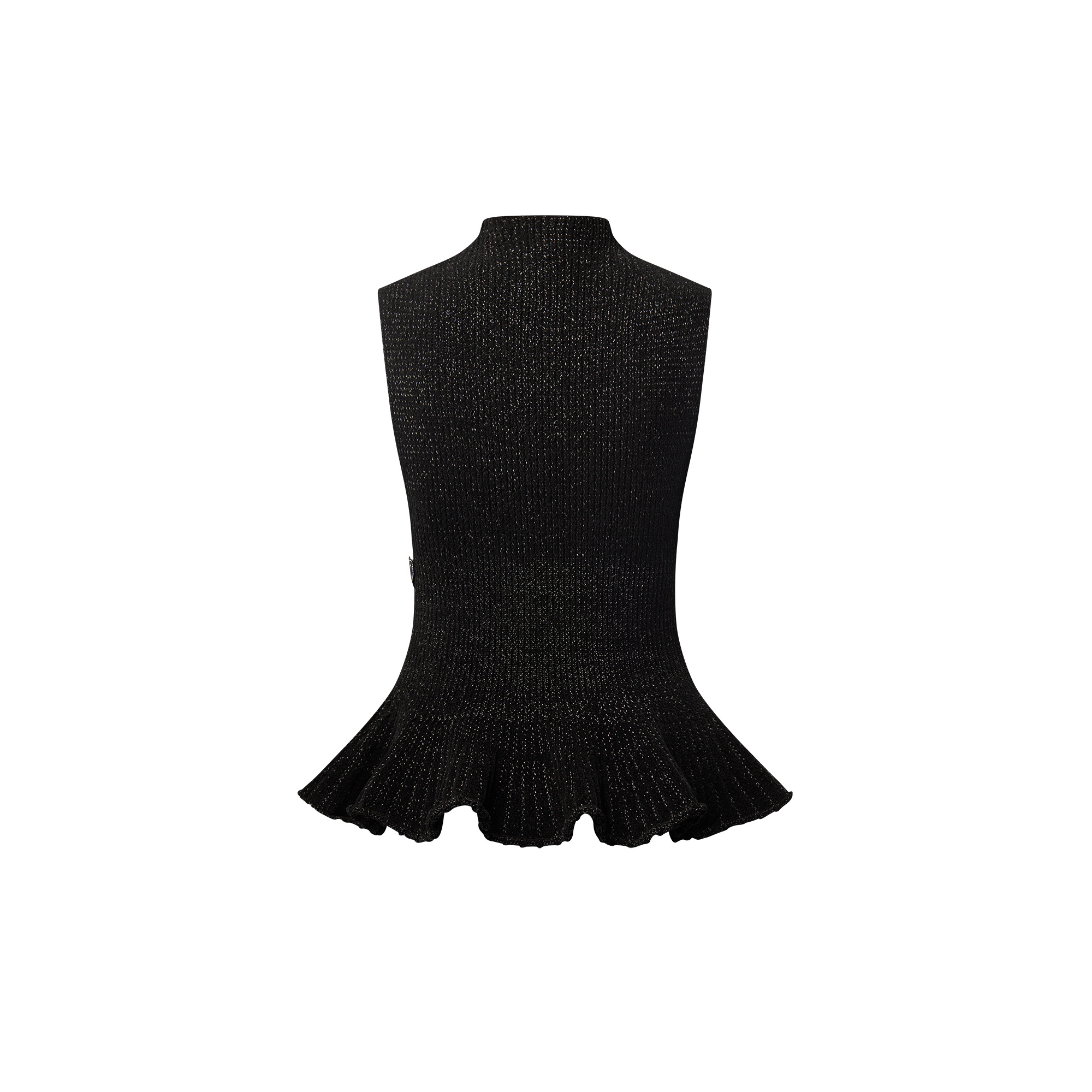 Flared Hem Ribbed Knit Top - 3