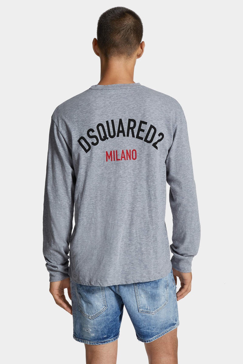 WASH LOOSE FIT D2 MILANO LONG SLEEVE T-SHIRT - 4