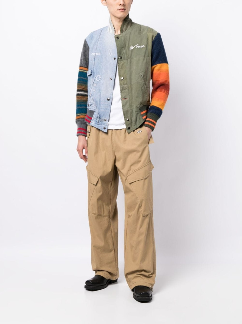 Greg Lauren patchwork wool-cotton bomber jacket outlook