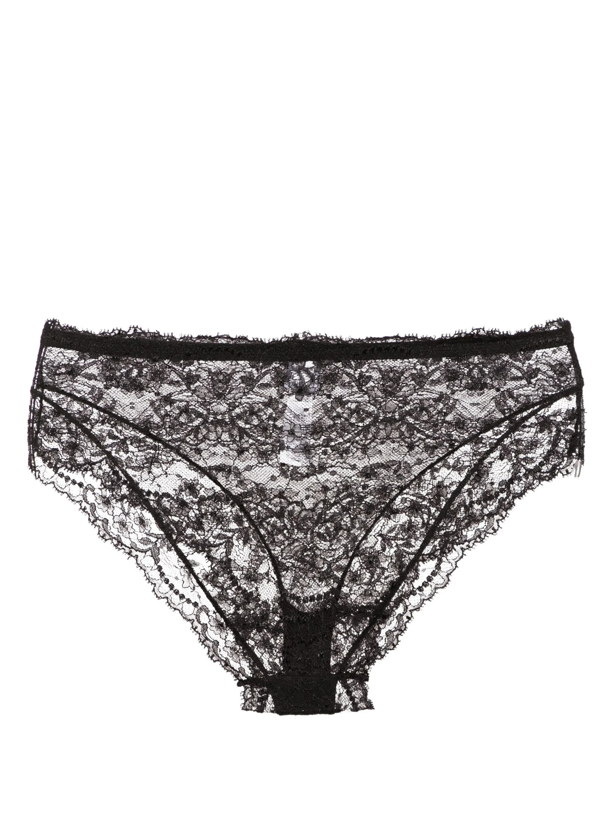 floral-lace high-waisted briefs - 2