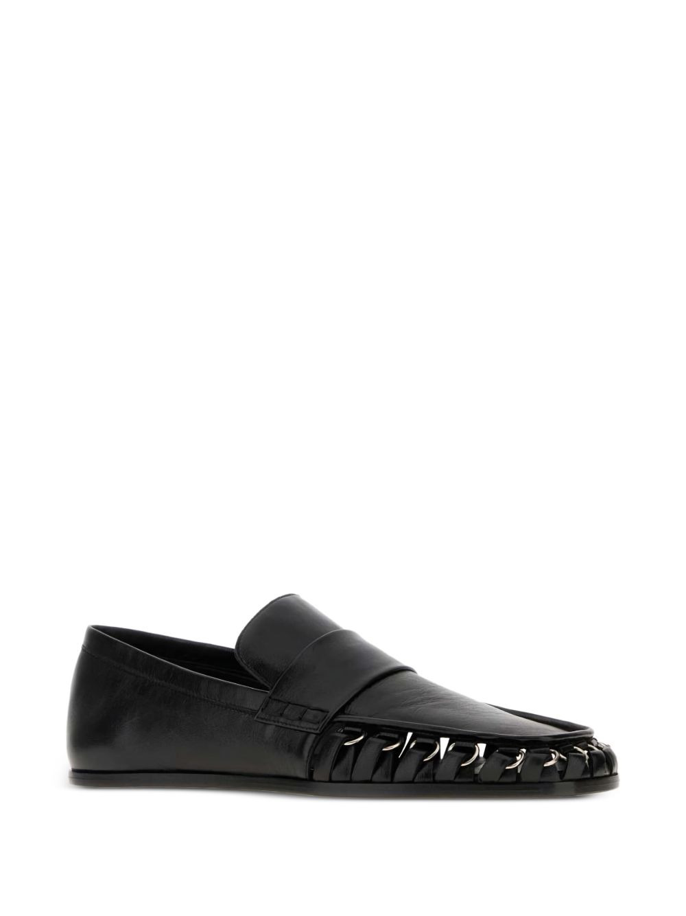 Nikki chain-trimmed leather loafers - 2
