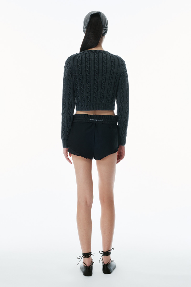 Organic Cotton Cable-Knit Cropped Cardigan 4