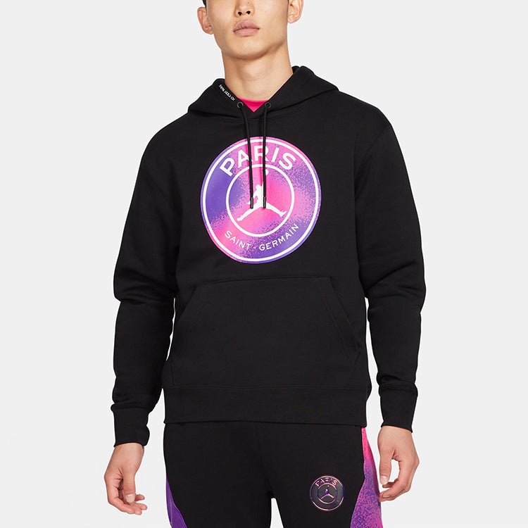 Air Jordan Paris Saint-Germain Printing Fleece Pullover Black CZ0816-010 - 5