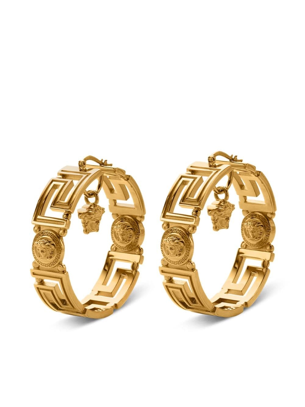 Greca Medusa-head hoop earrings - 1