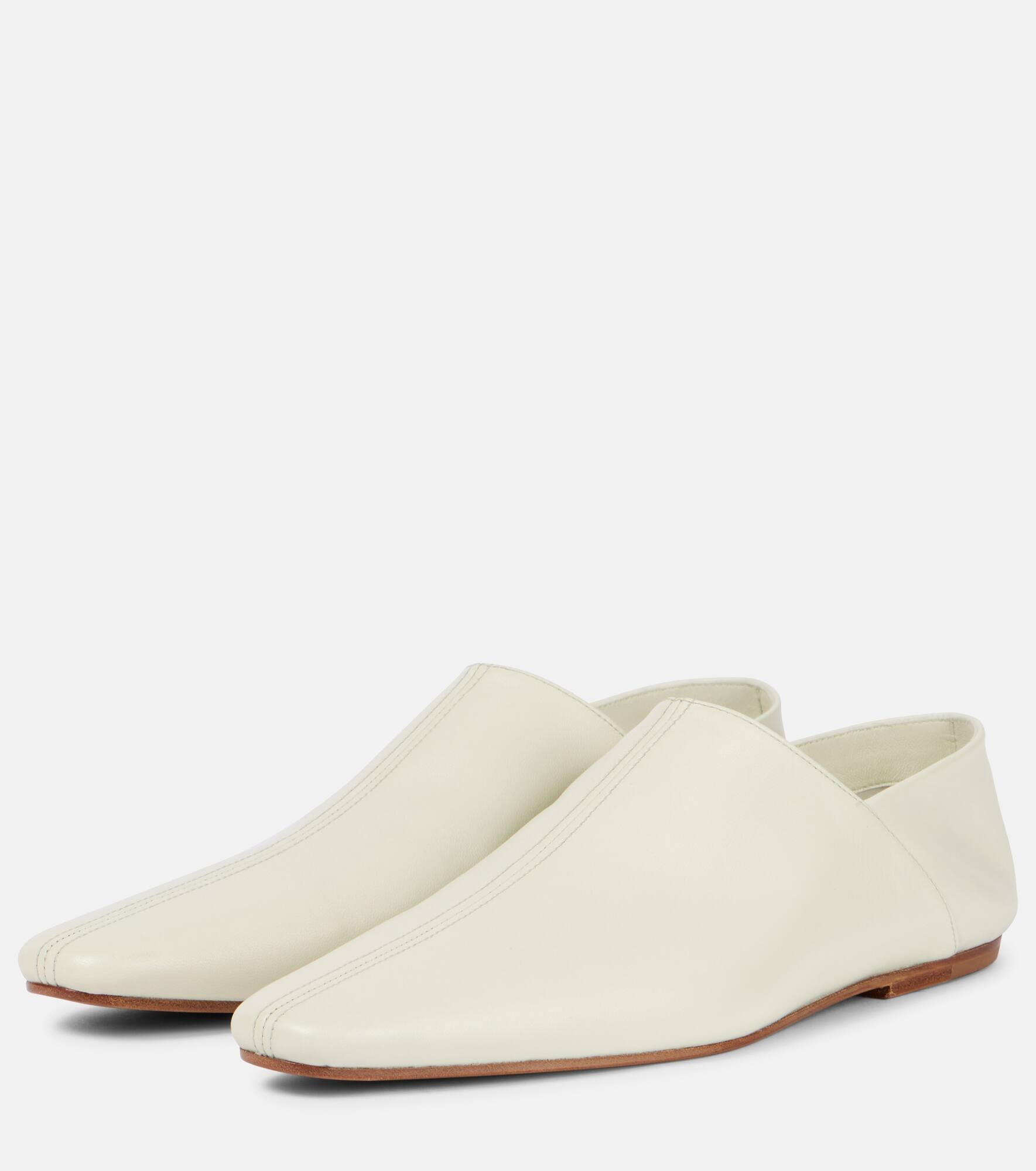 Leather slip-on shoes - 4