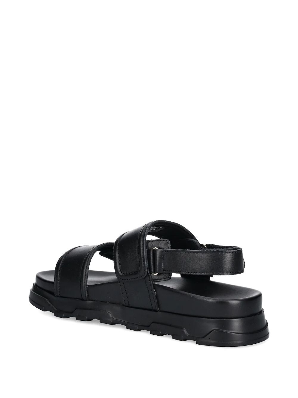 double-straps leather flat sandals - 3