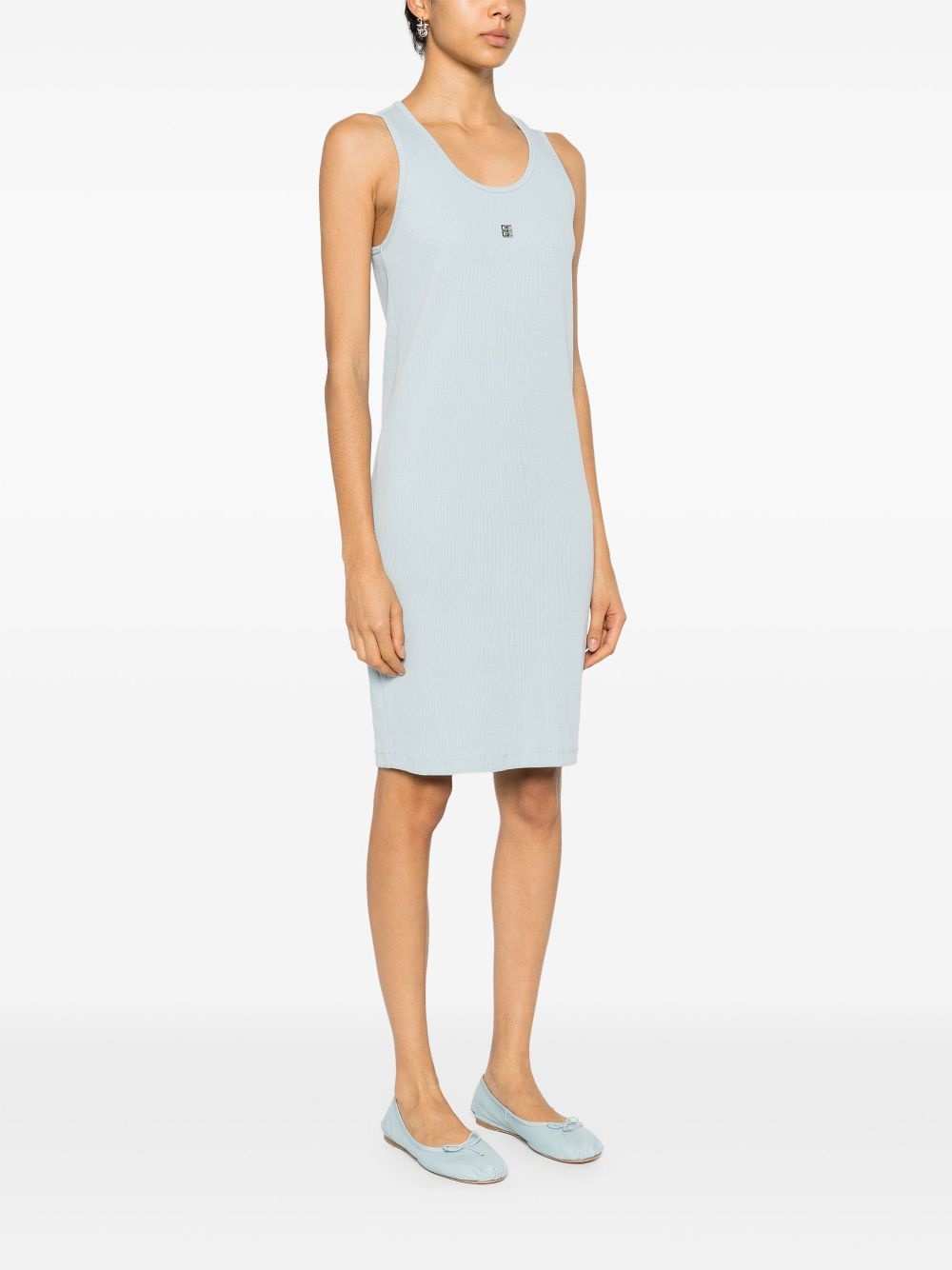 4G plaque ribbed tank dress - 3