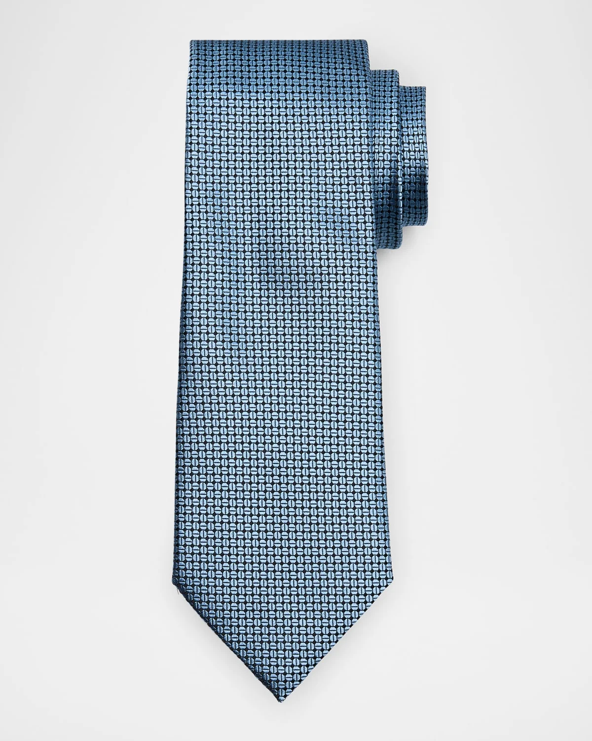Men's Tonal Geometric Jacquard Tie - 1