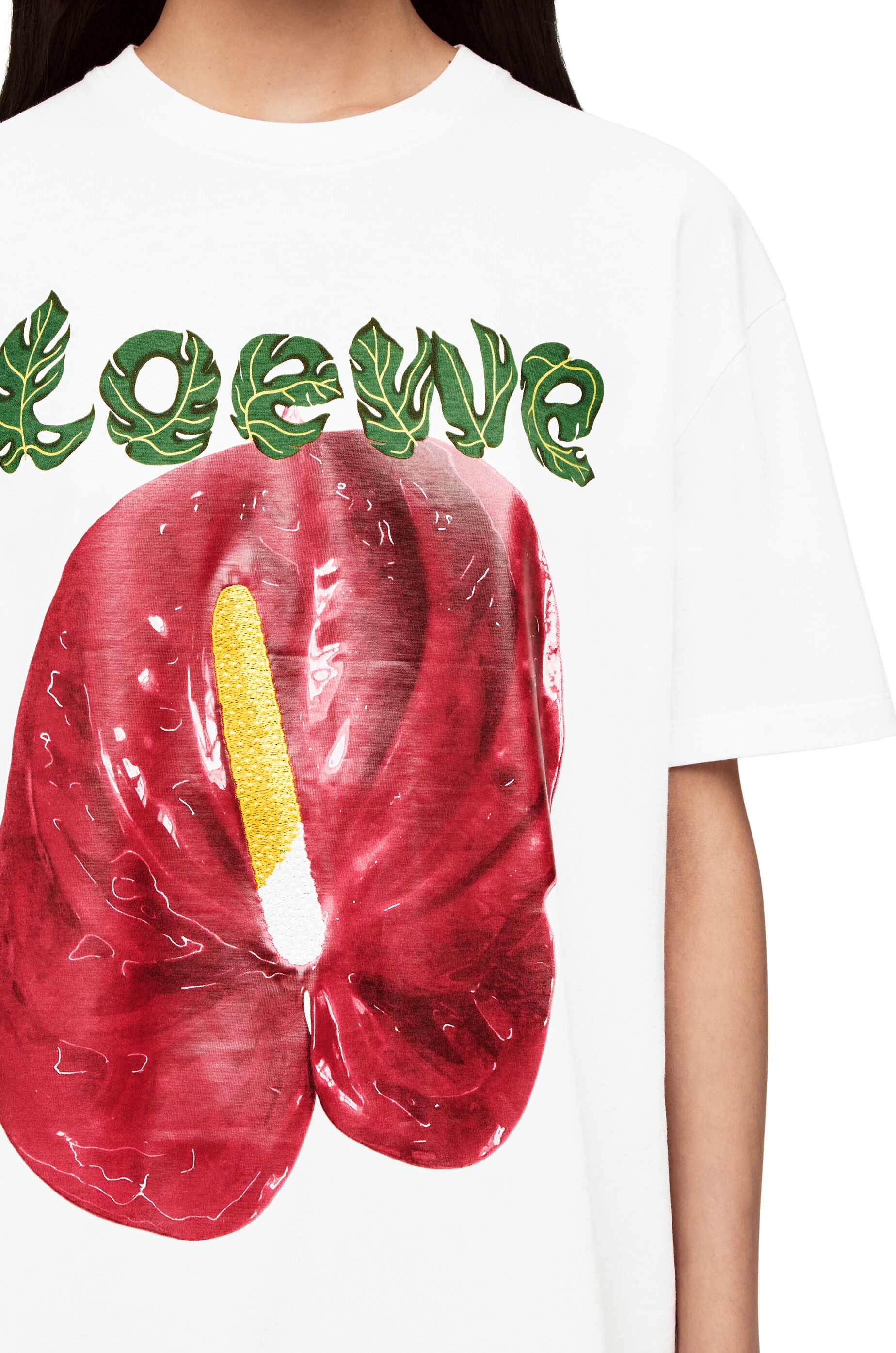 LOEWE Anthurium flower T-shirt in cotton jersey - 5