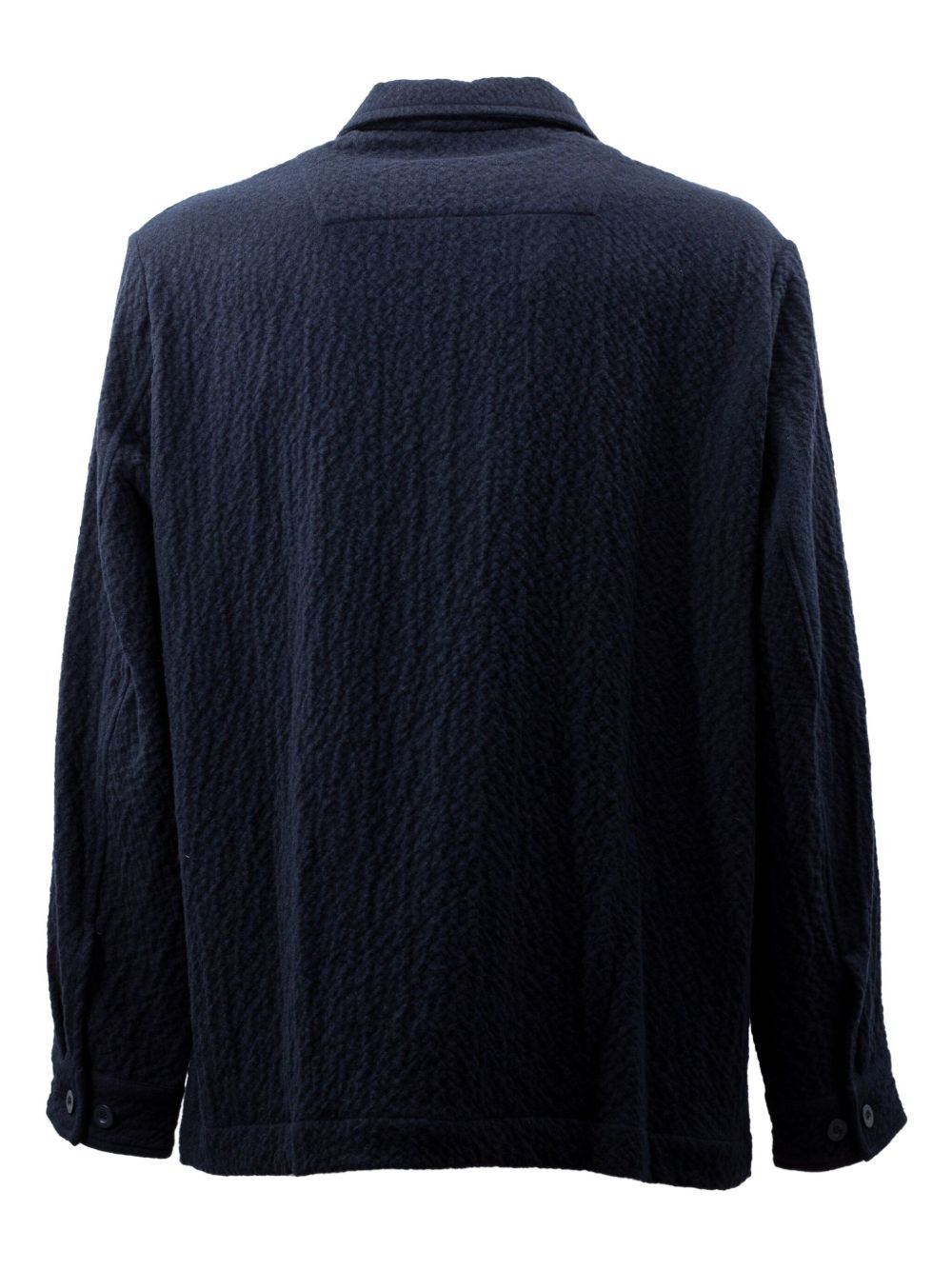 textured button-fastening shirt - 2