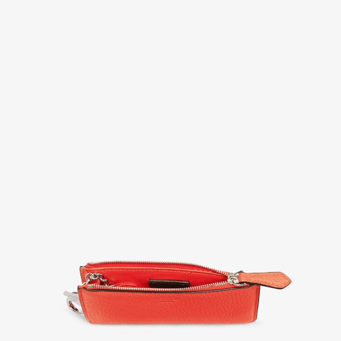 Fendi Roma key pouch with gusseted sides. The back features four card slots. Inside there is a pull- - 3