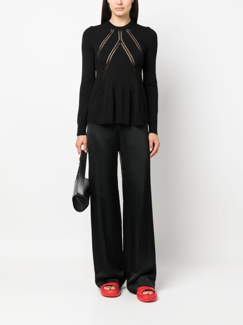 Jil Sander long-sleeved knitted peplum top outlook