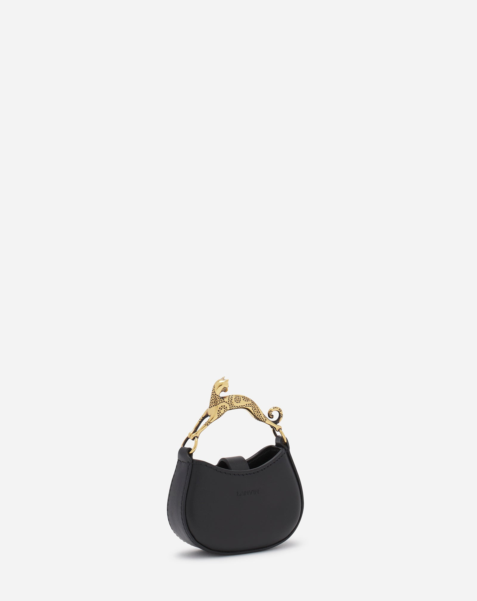 MICRO HOBO CAT CHARM BAG IN LEATHER - 4