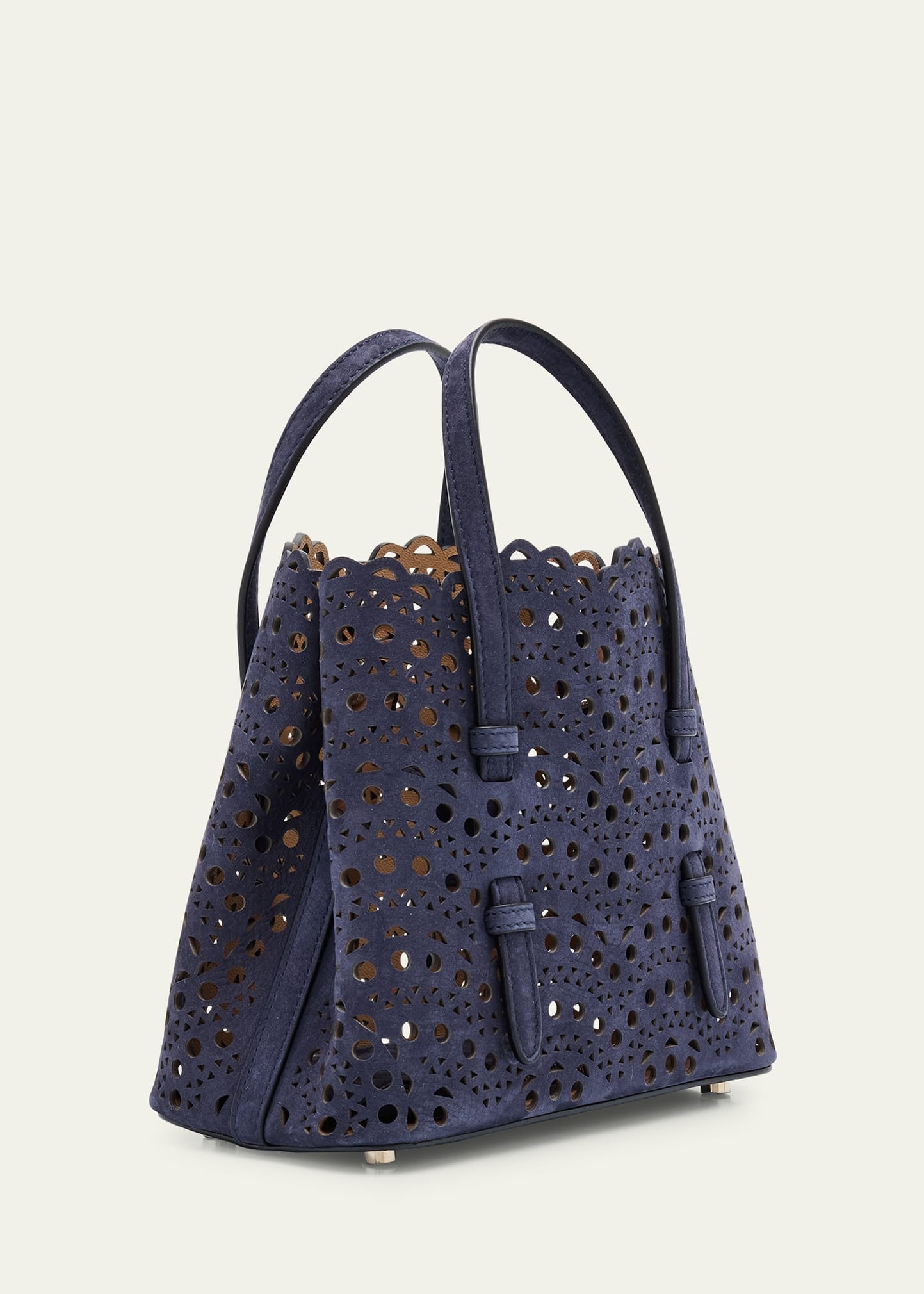 Mina 20 Top-Handle Bag in Perforated Suede - 3