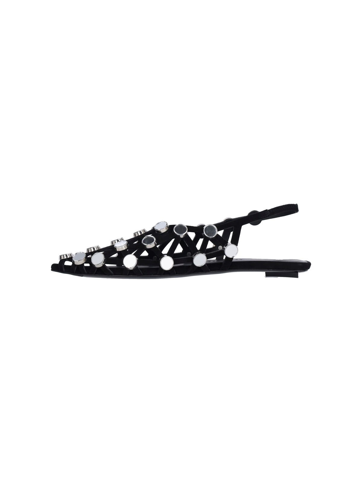 SLINGBACK BALLET FLATS WITH "GRID" STUDS - 3