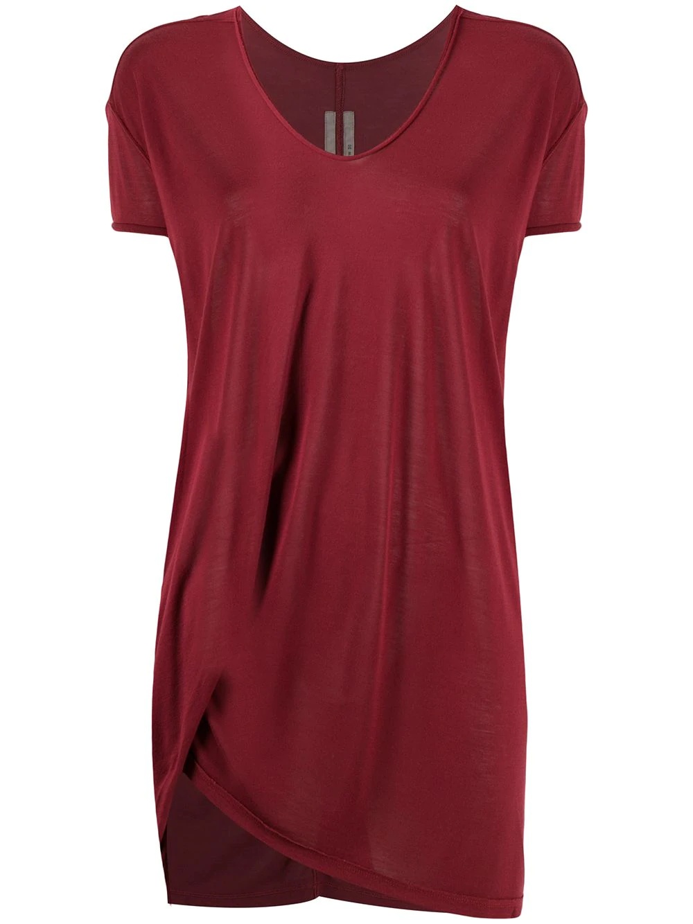 short sleeve draped detail T-shirt - 1