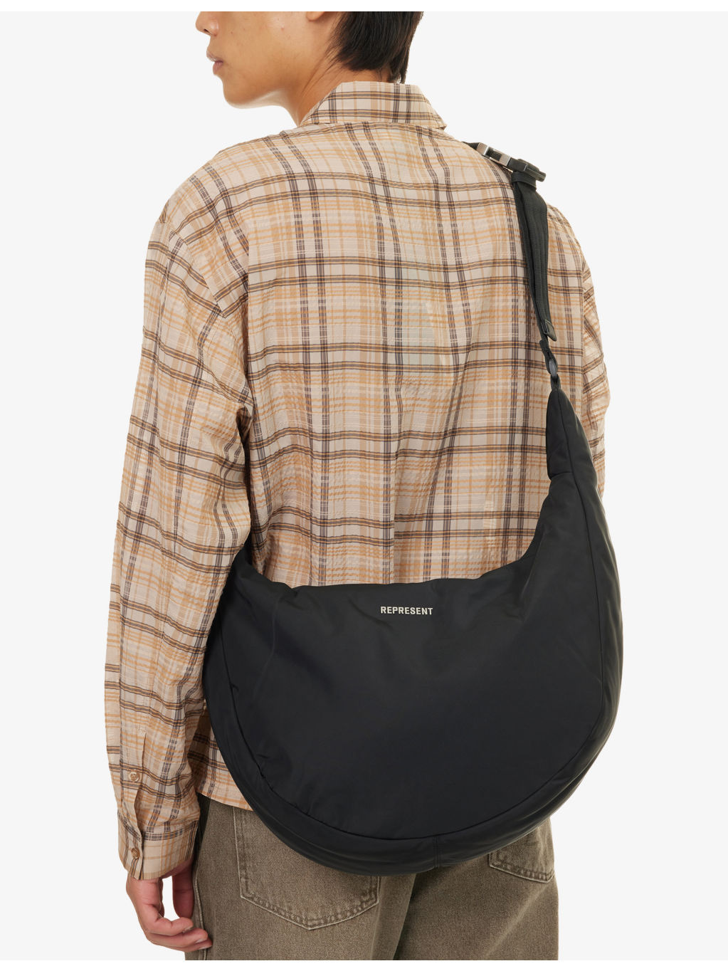 Script-Hardware Padded Nylon Sling Bag - 3