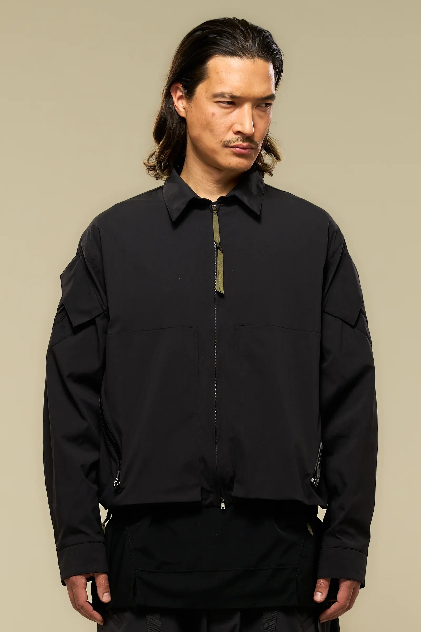 LA12-M Nylon Stretch Shirt Jacket Black - 9