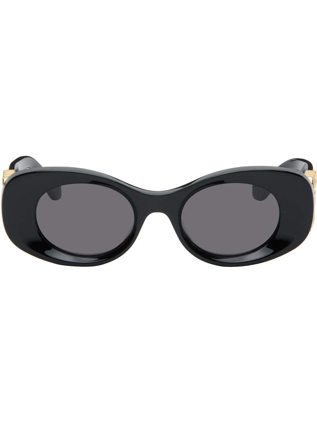 Black Beveled Oval Maxi Anagram Sunglasses - 1