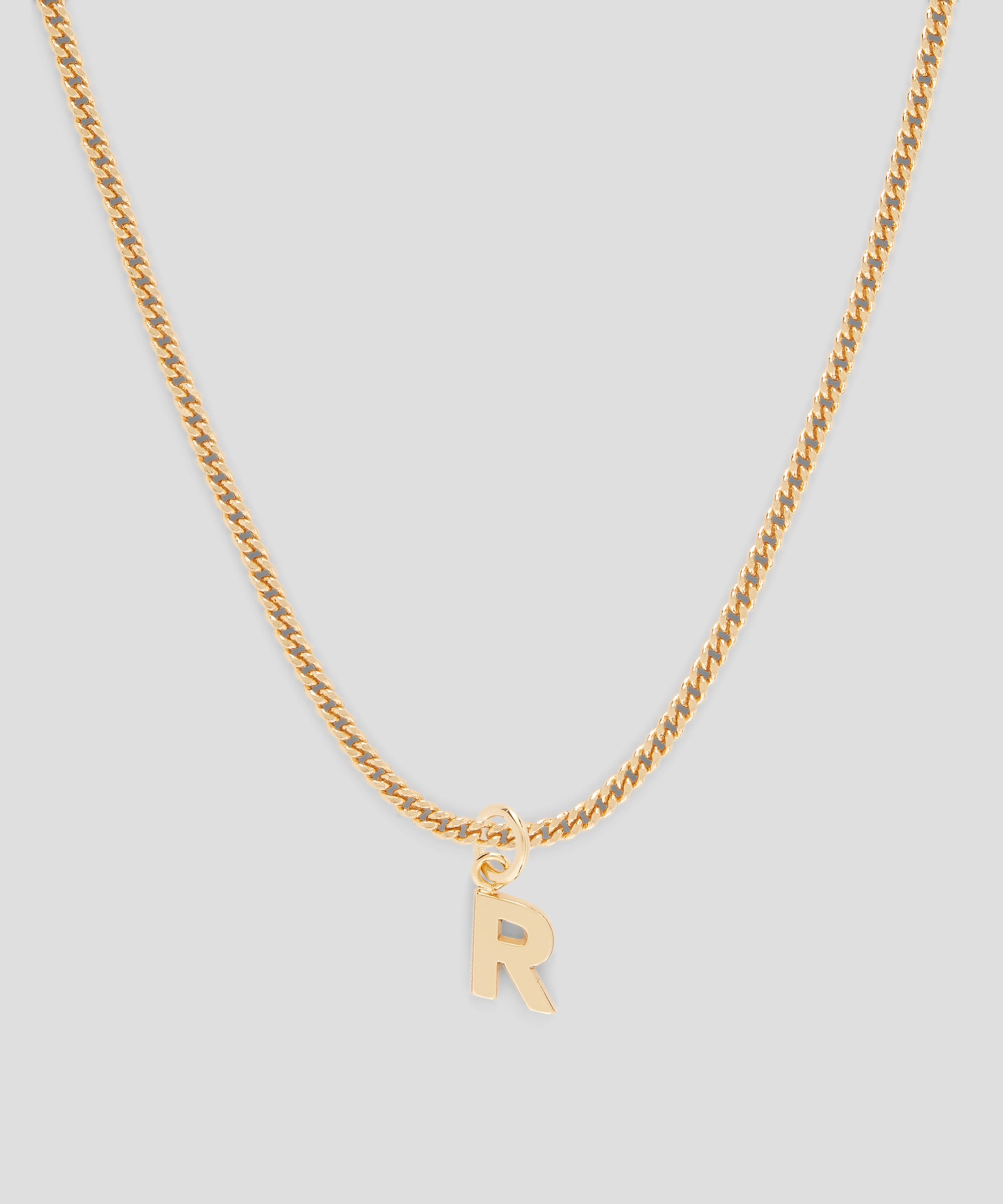 Brass letter R charm - 2