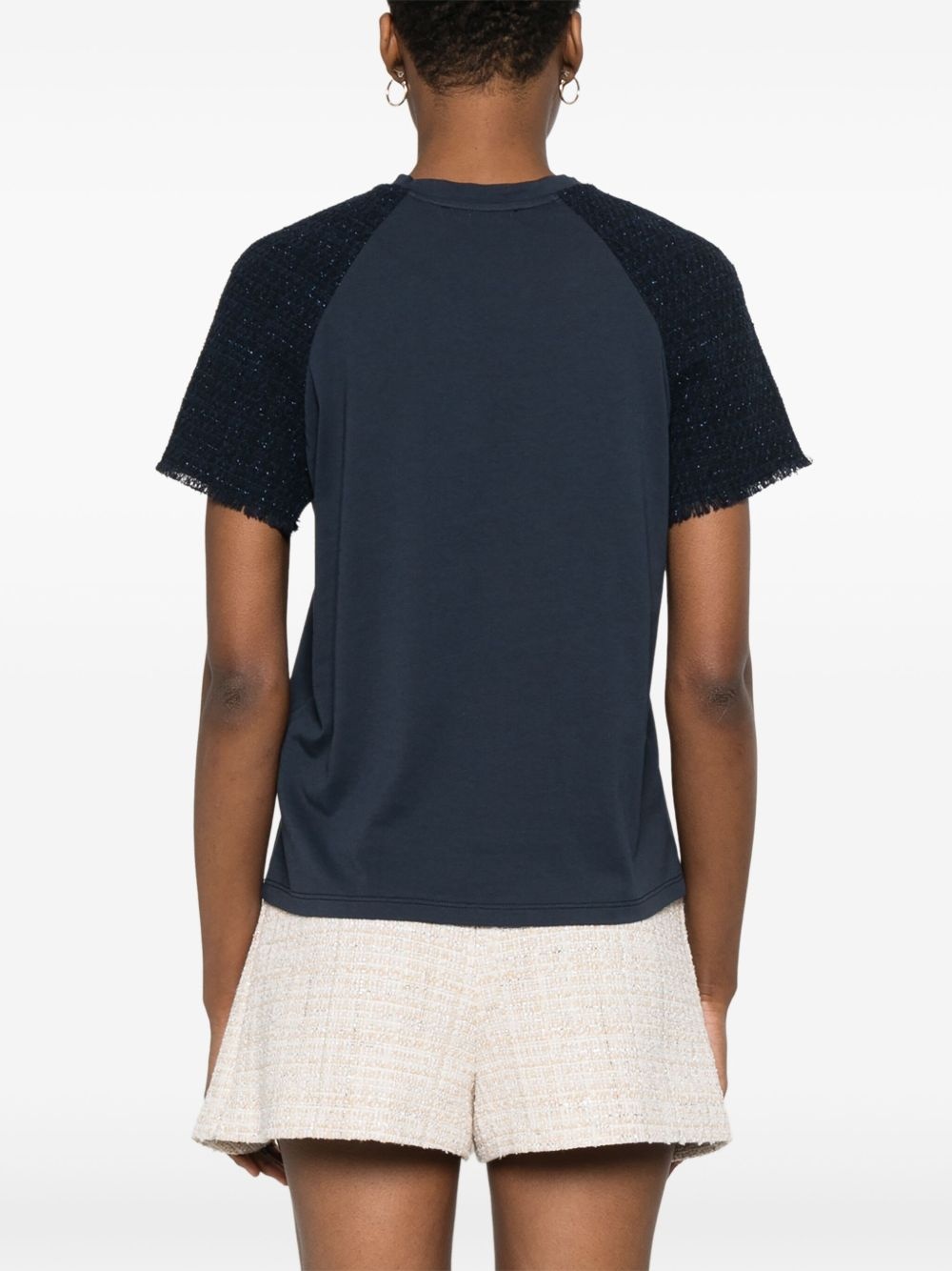 tweed-panelled T-shirt - 4