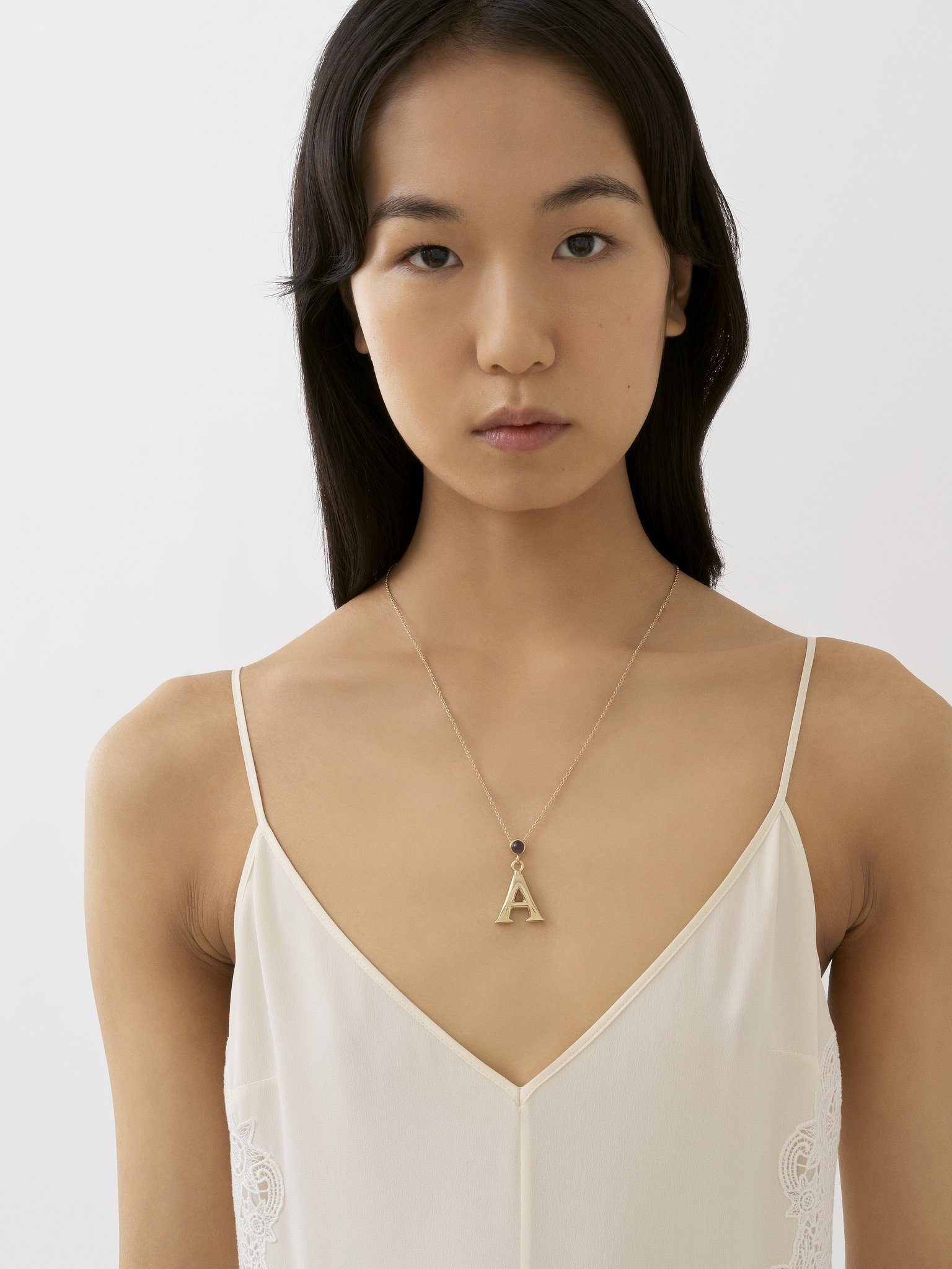 ALPHABET NECKLACE WITH PENDANT A - 4