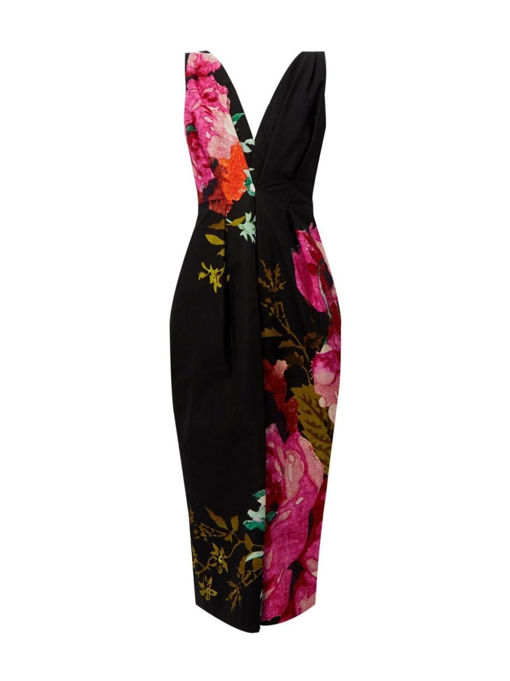 floral-print cotton midi dress - 1