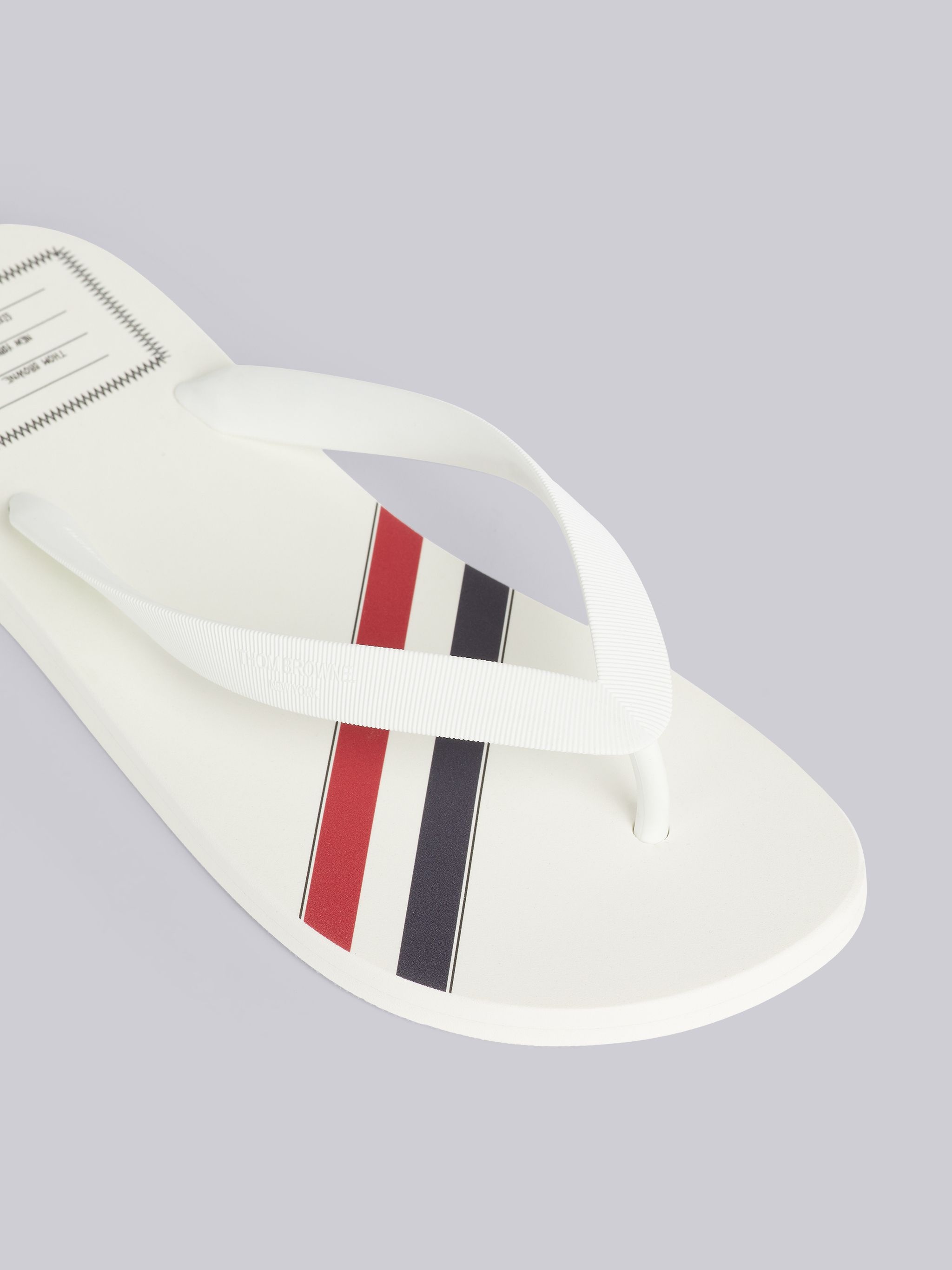 White Molded Rubber Stripe Flip Flop - 2