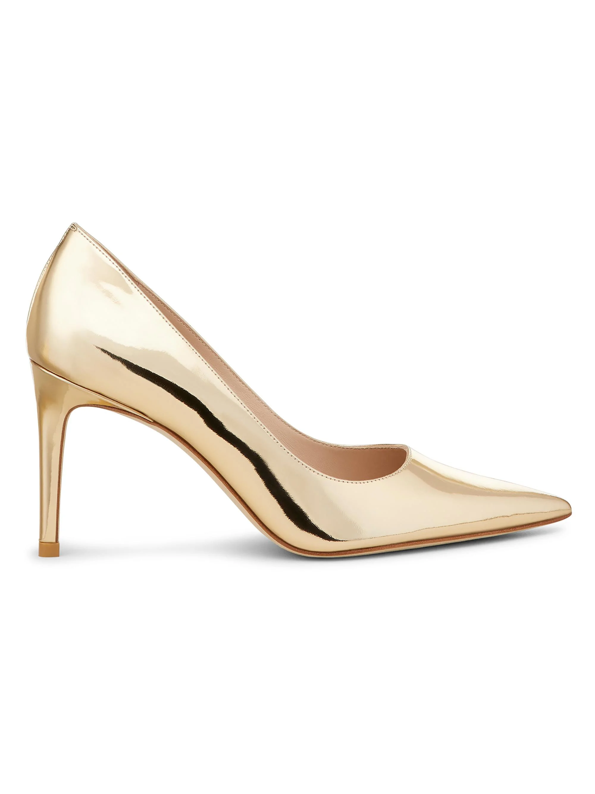 Women's Stuart Power 85 85MM Metallic Leather Pumps - Gold - 1