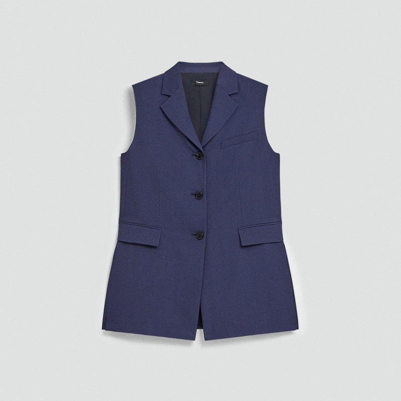 Vented Vest in Washed Twill 1