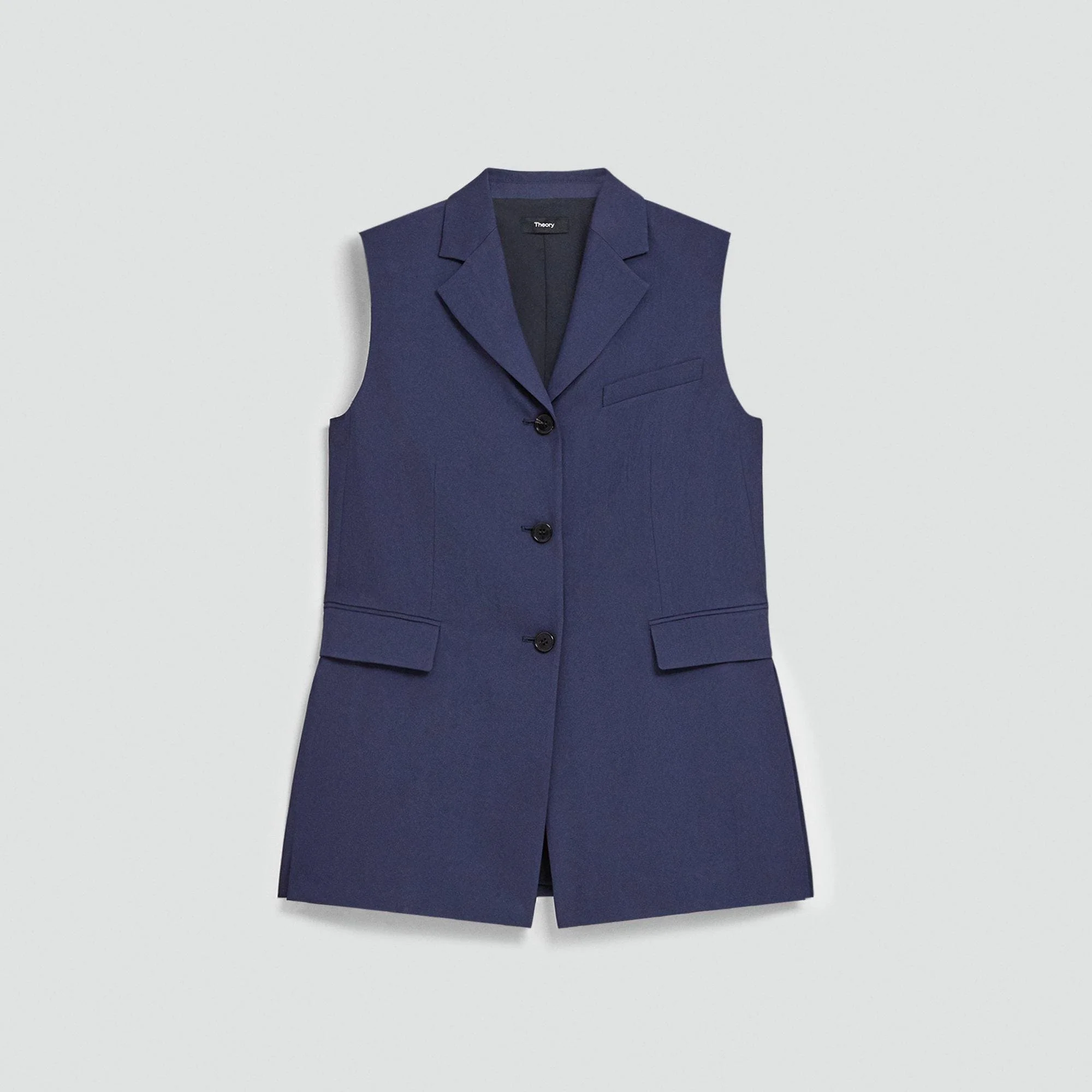 Vented Vest in Washed Twill - 1