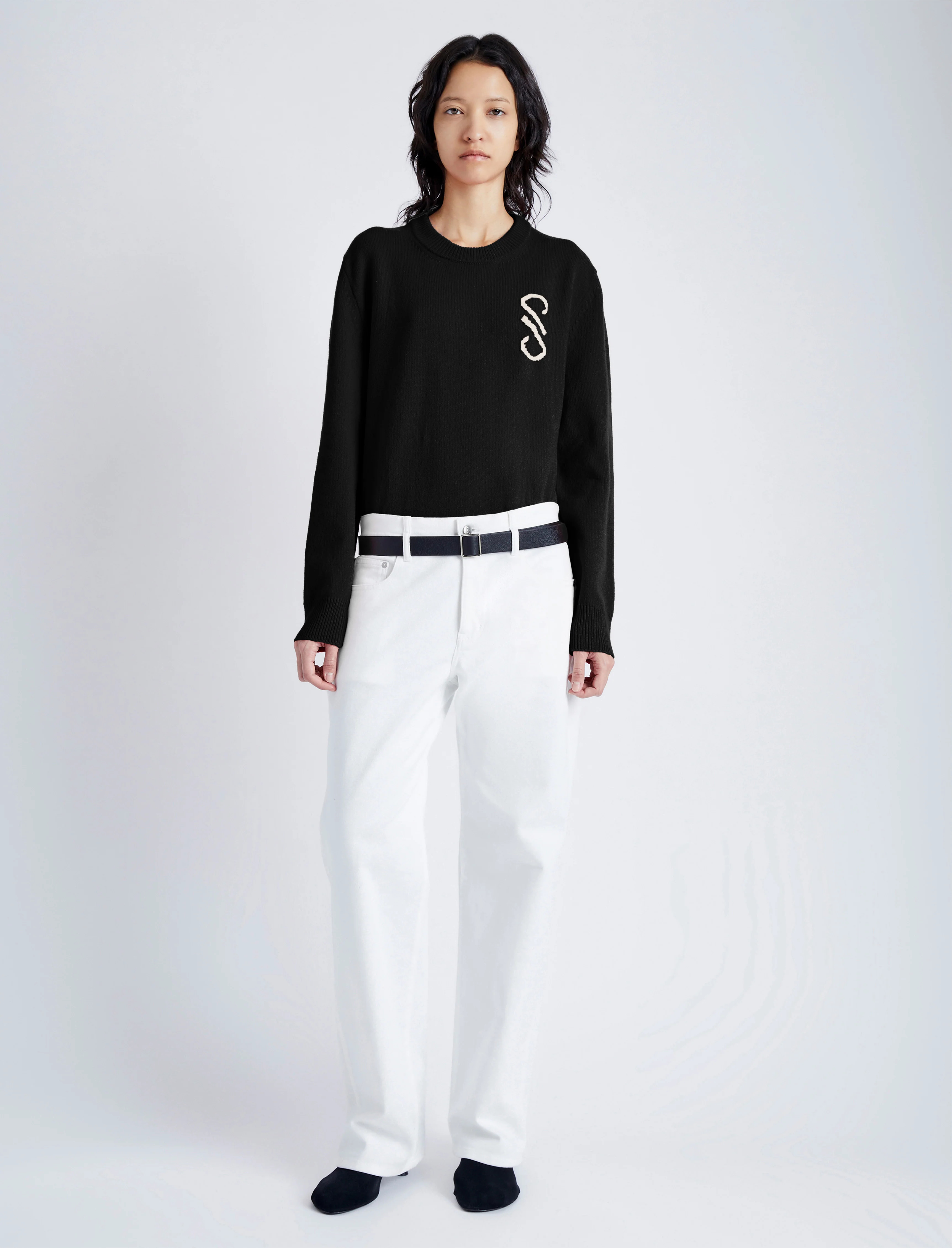 Harrison Monogram Sweater in Wool Jacquard - 3