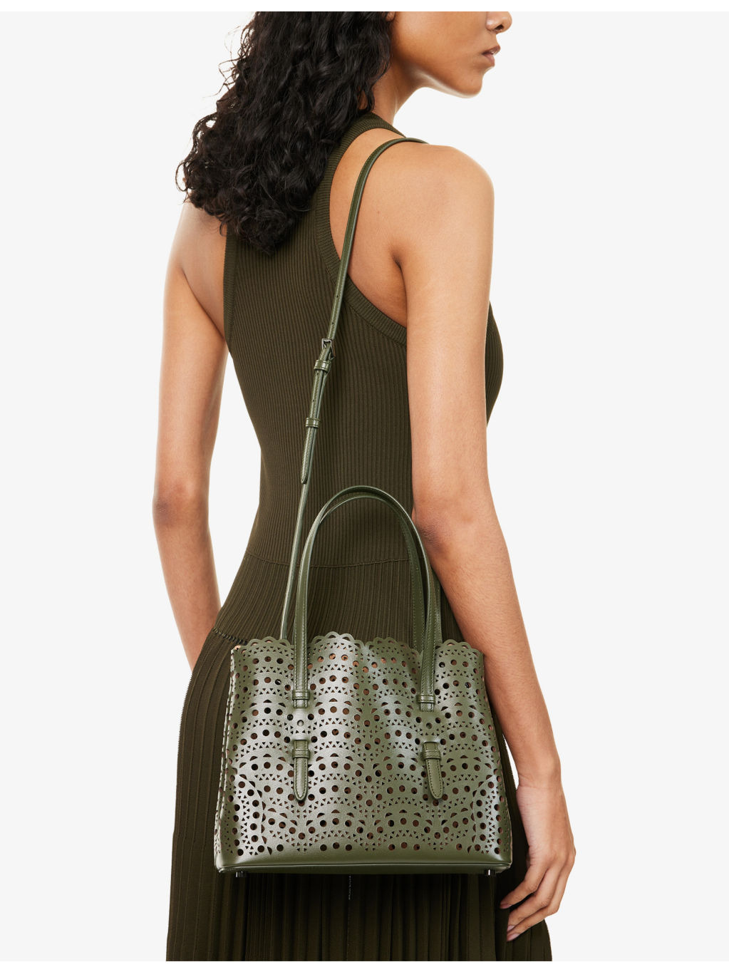 Mina 25 Cut-Out Pattern Leather Tote Bag - 6