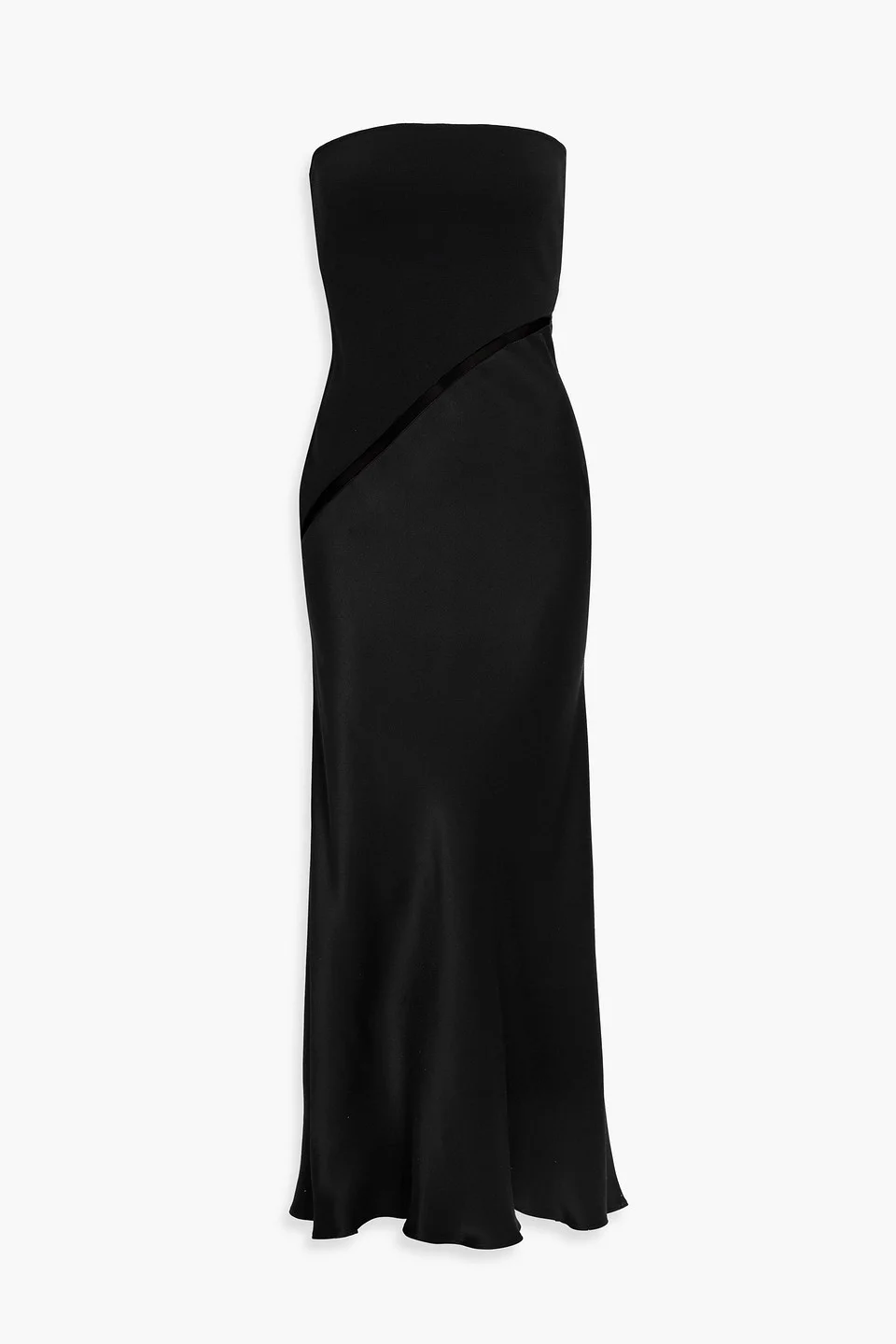 Chiki strapless crepe and silk-satin maxi dress - 1