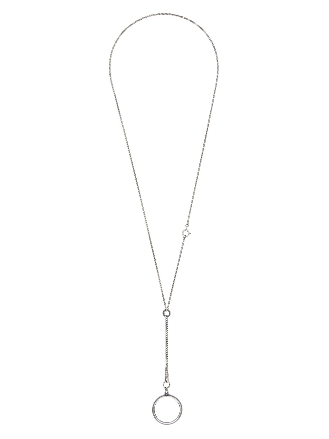 Silver Ann Simple Medallion Necklace - 1
