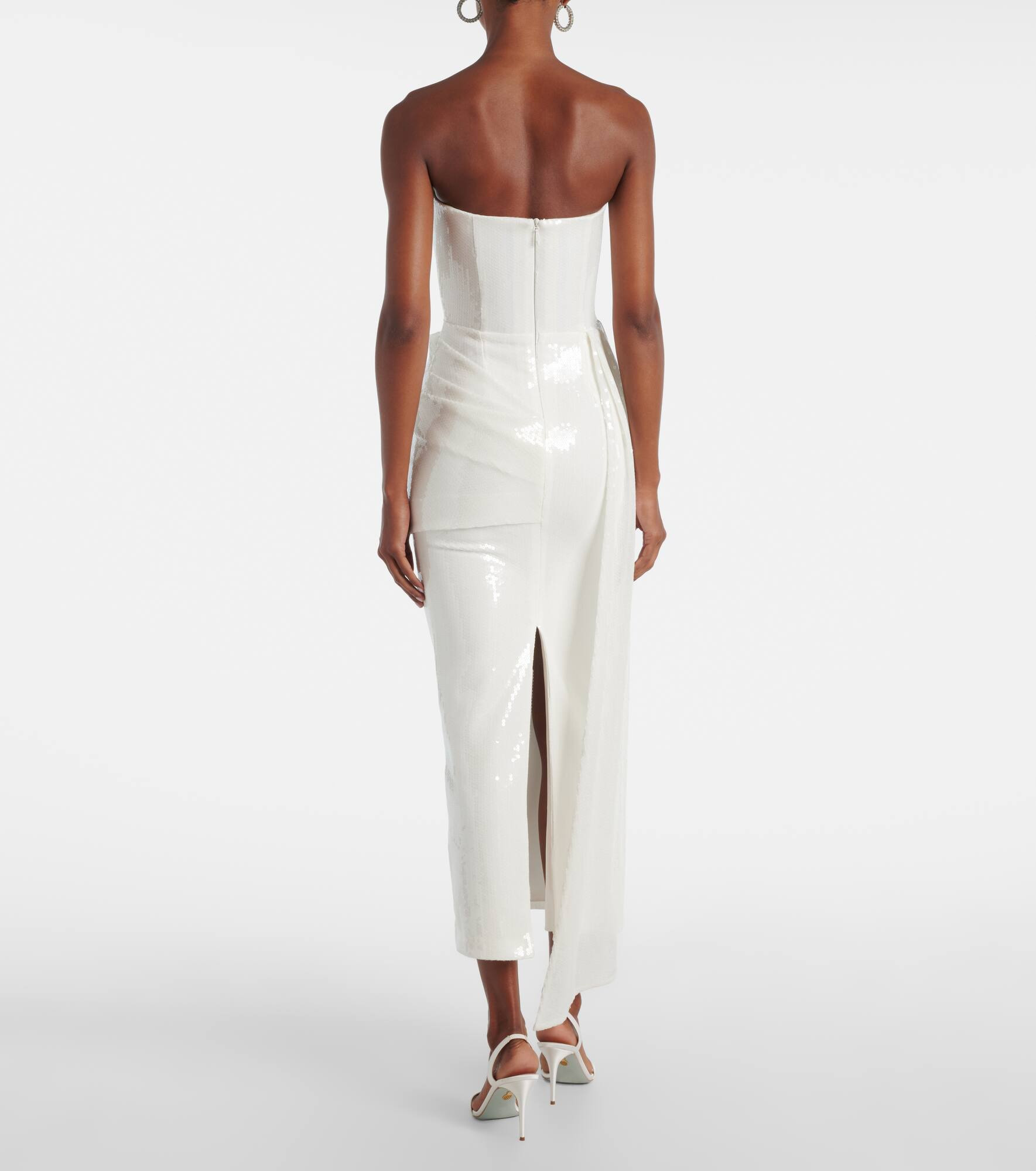 Bridal sequined strapless bustier gown - 3