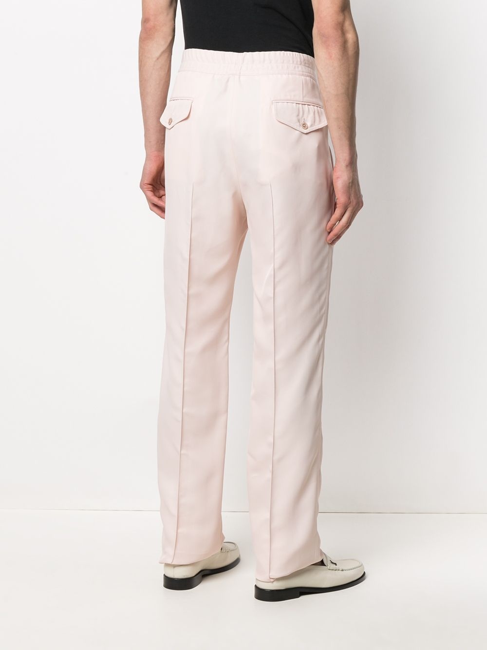 drawstring gabardine straight-leg trousers - 4