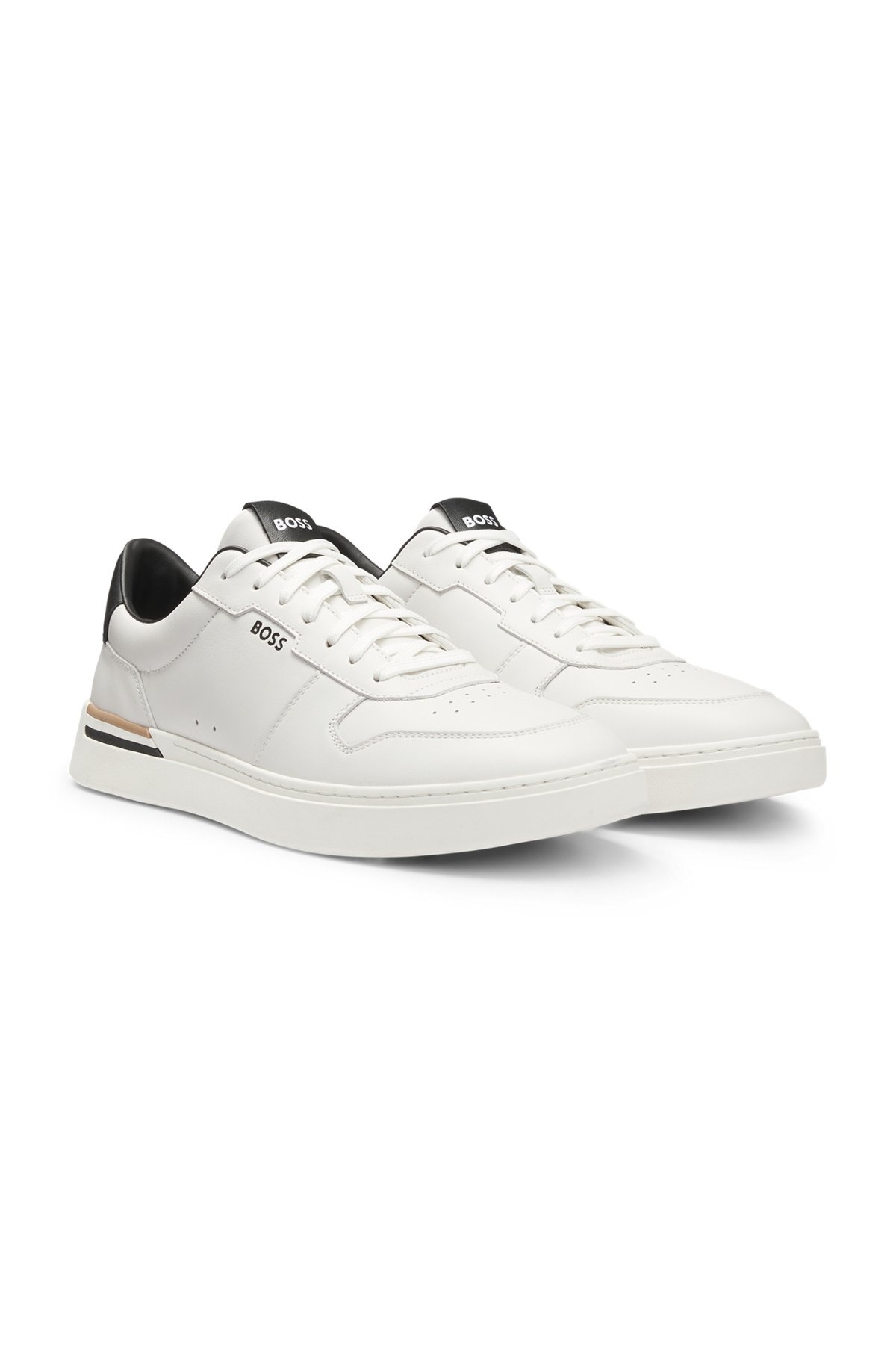 LEATHER TRAINERS WITH SIGNATURE-STRIPE DETAILS - 2