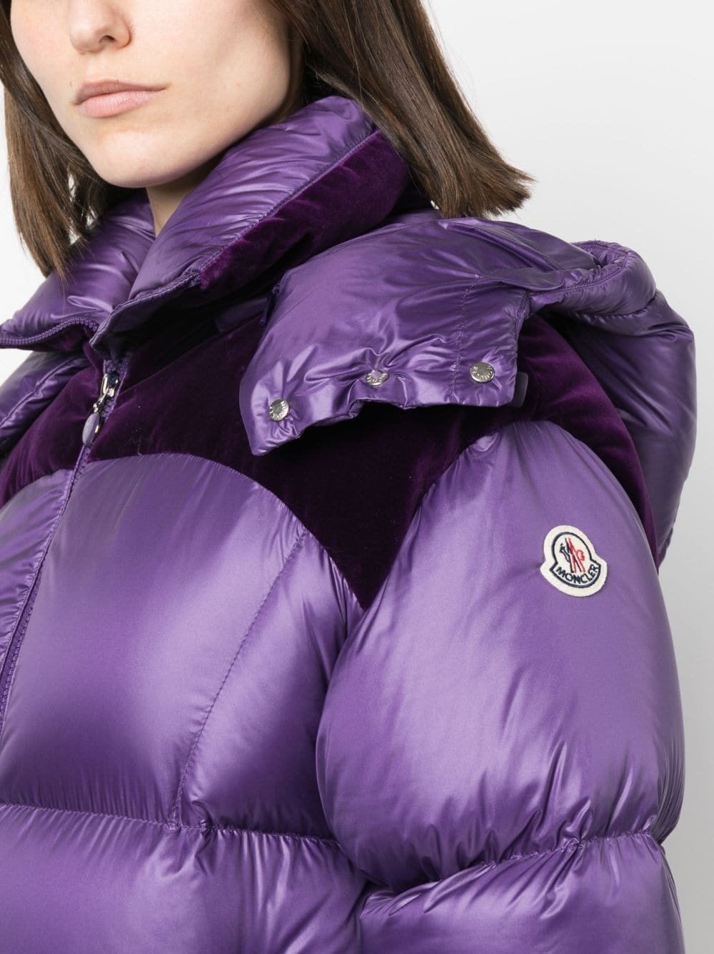 Meandre velvet-panelled padded jacket - 5