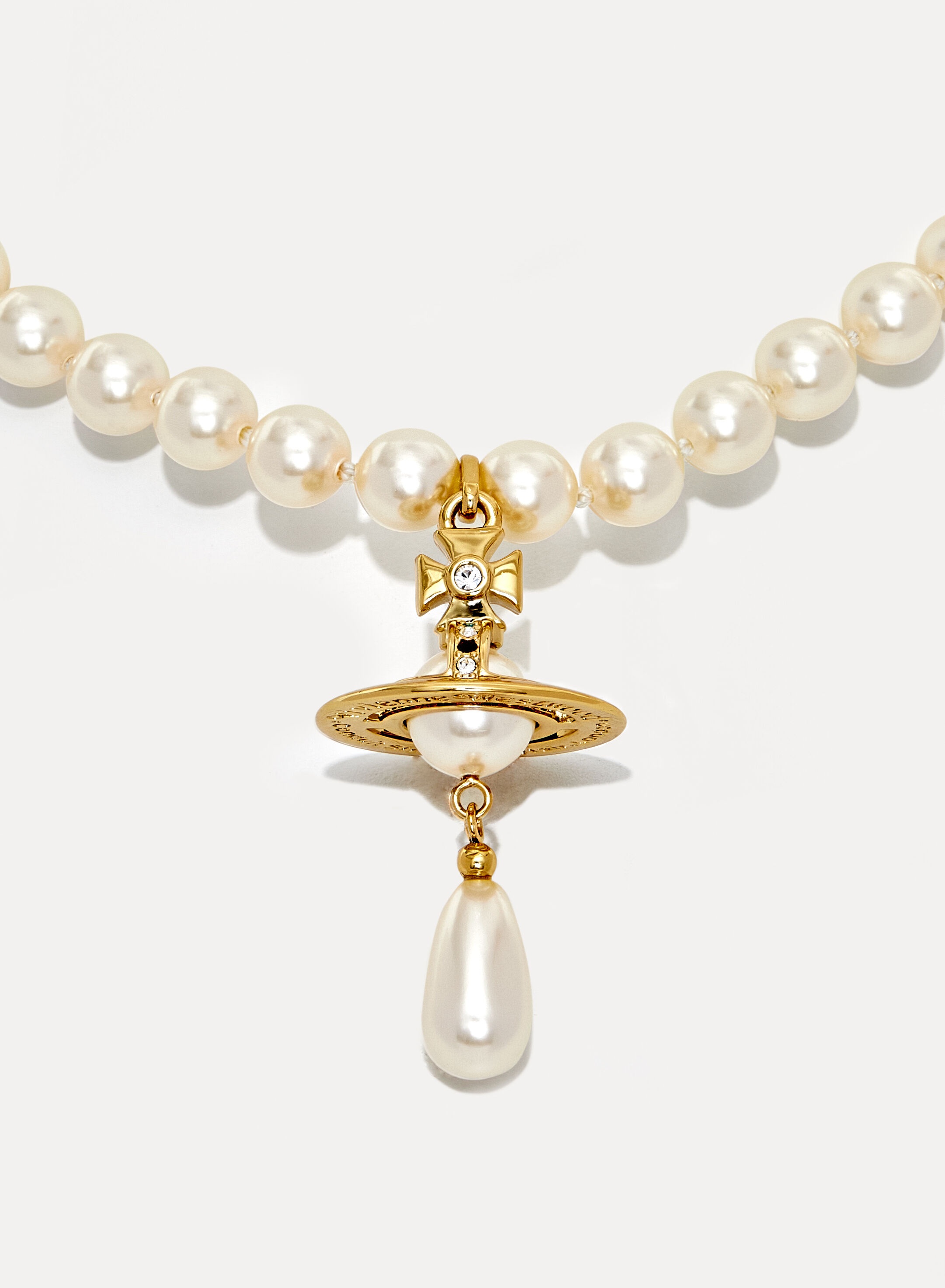 ONE ROW PEARL DROP CHOKER - 2